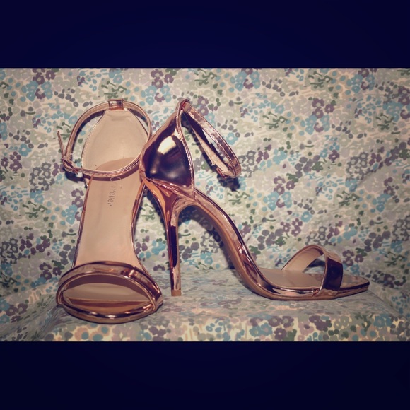 Rose Gold Strap Heels - Picture 1 of 1